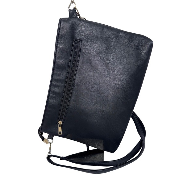 Yoki Black Gold Studed Crossbody Clutch Wristlet Zip Closure Goth Y2K Bikercore - Picture 4 of 9